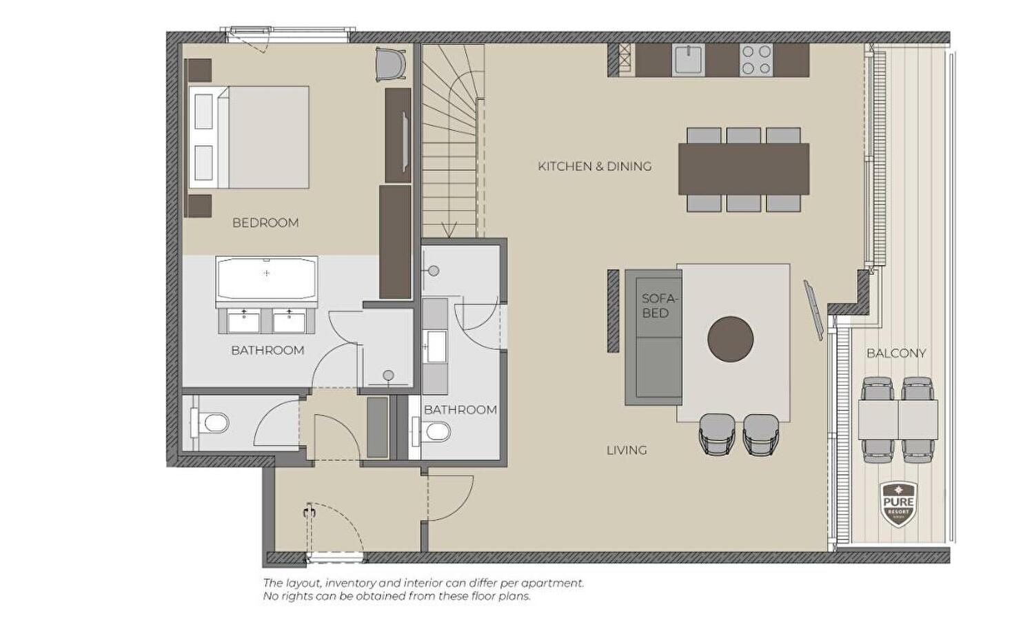 Layout Downstairs | Penthouse Apartment PURE
